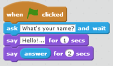 Ask(), Wait() and Answer() Block in Scratch Programming - GeeksforGeeks